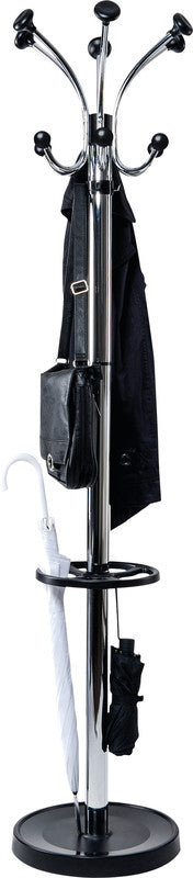 MAUL Nebula Garderobenständer (mit Schirmhalter) – Stahl – Silber – 1'775 mm