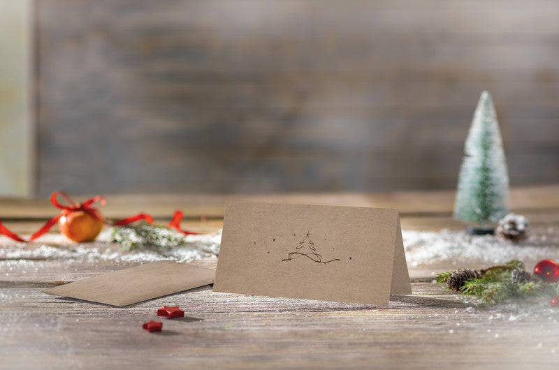 Sigel Grusskarte Weihnachten (Tannenbaum) – 220 × 110 mm – mit Umschlägen, für Inkjet/Laser/Kopierer
