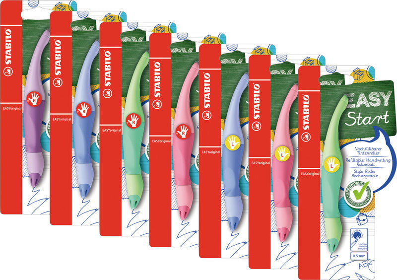 STABILO EASYoriginal Start Pastell – Tintenroller, mit Kappe, 0,5 mm, Blau, für Rechtshänder