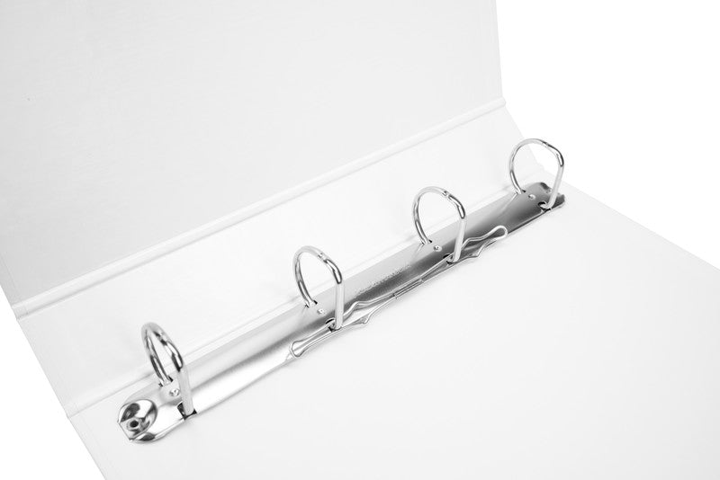 Biella Zeigebuch Creative XL #2 – A4 hoch – 4-Ring-Bügelmechanik, Ø 35 mm, Rücken 50 mm – weiss, Karton, mit