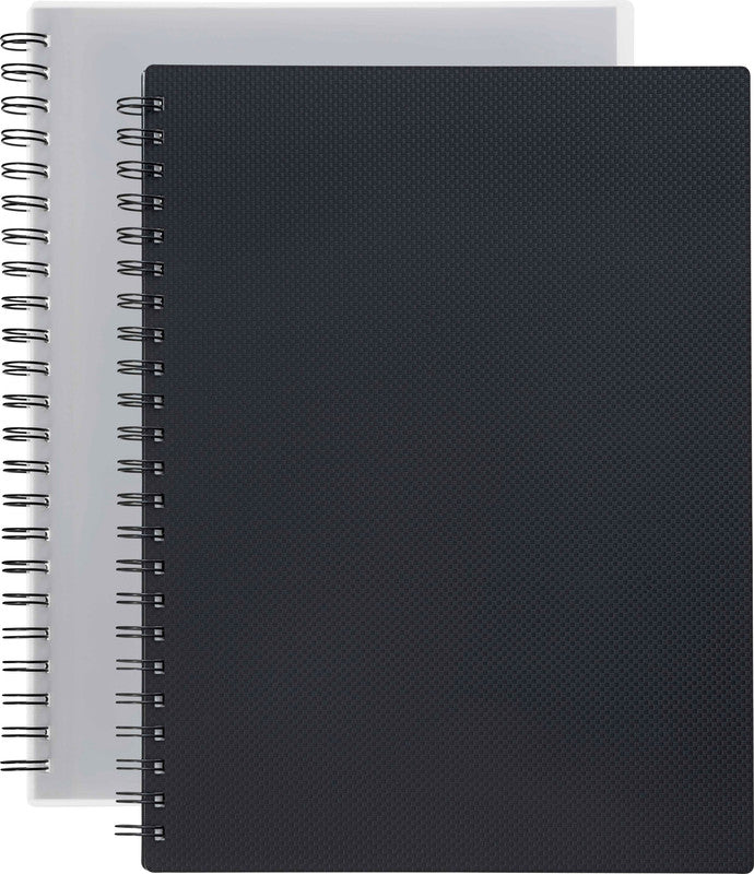 Kolma Sichtbuch – 20 Sichttaschen, A4, Spiralbindung, genarbt, antireflex, schwarz, Kunststoff
