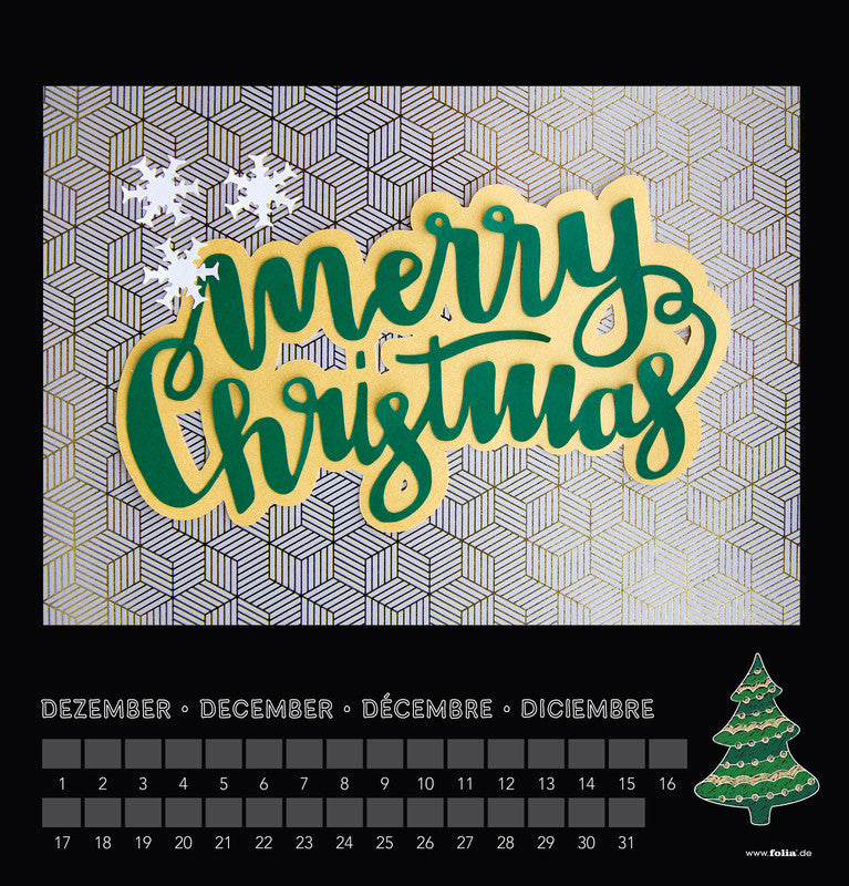 Folia Bastel-Dauerkalender immerwährend – 23 × 24 cm – mit Tagesfeldern, mit Aufhänger