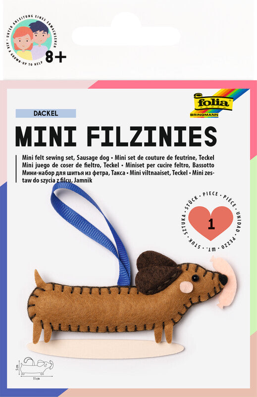 Folia Filzinies – Bastelset – Dackel – 12-teilig – ab 8 Jahren – Filz