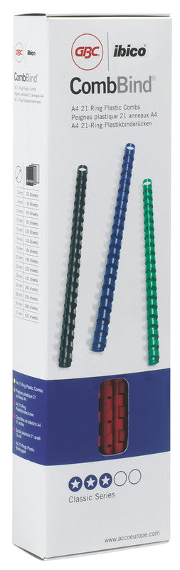 GBC Bindedisc-Ringe – Ø 12 mm, rot, Kunststoff – 100 Stk.