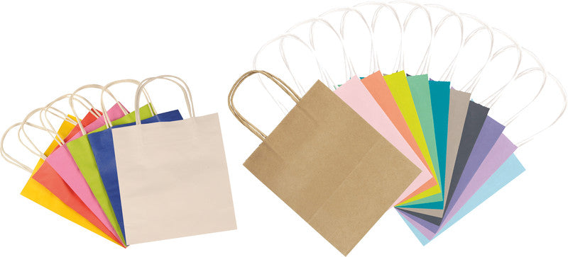 Folia Tragetasche – mit gedrehter Papierkordel, FSC-zertifiziert – 120 × 150 × 55 mm – 20 Stück