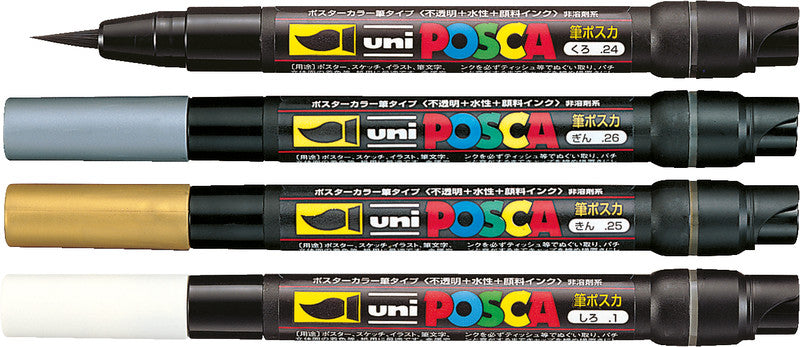 Uni-Ball Uni Posca Brush-Marker für Permanent-Marker – Weiss