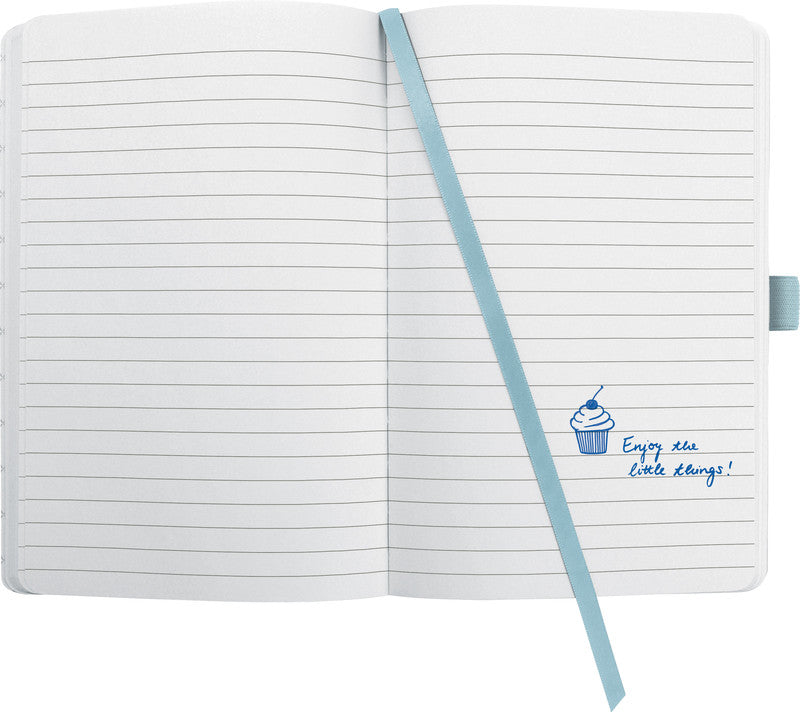 Sigel Notizbuch JOLIE Flair, A5, liniert, Fadenheftung, 174 Seiten, perforiert, 80 g/m² – hellblau