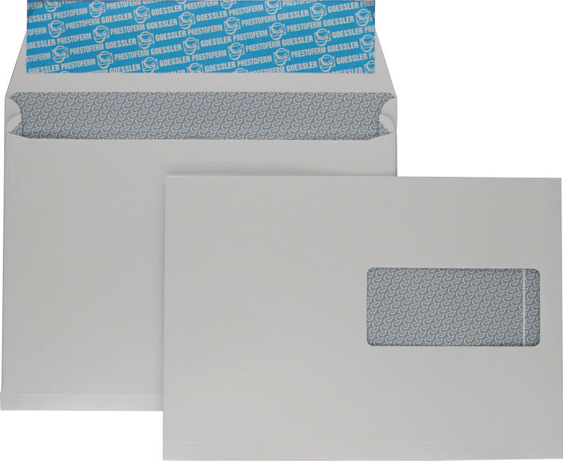 Goessler Couvert B4, ohne Fenster, selbstklebend, grau, 120 g/m², mit Innendruck – 100 Stk.