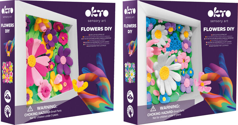 Okto sensory art 3D Kreativset – Knete-/Modelliermasse-Set Blumen – 15 × 15 cm – 8-teilig – ab 3 Jahren