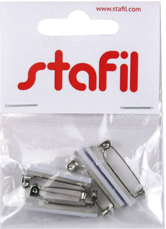 Stafil Selbstklebende Broschennadeln – Silber, 30 mm, 4 Stück, zum Basteln, Metall
