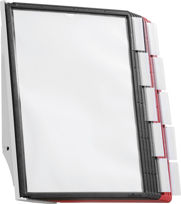 Durable Sichttafelsystem – 260 × 385 mm, grau, Kunststoff, für A4, 10er-Pack