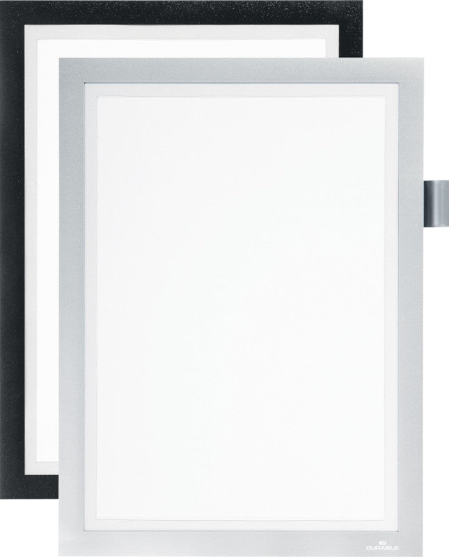 Durable Magnetrahmen – A4 – Silber Metallic – 1er-Pack