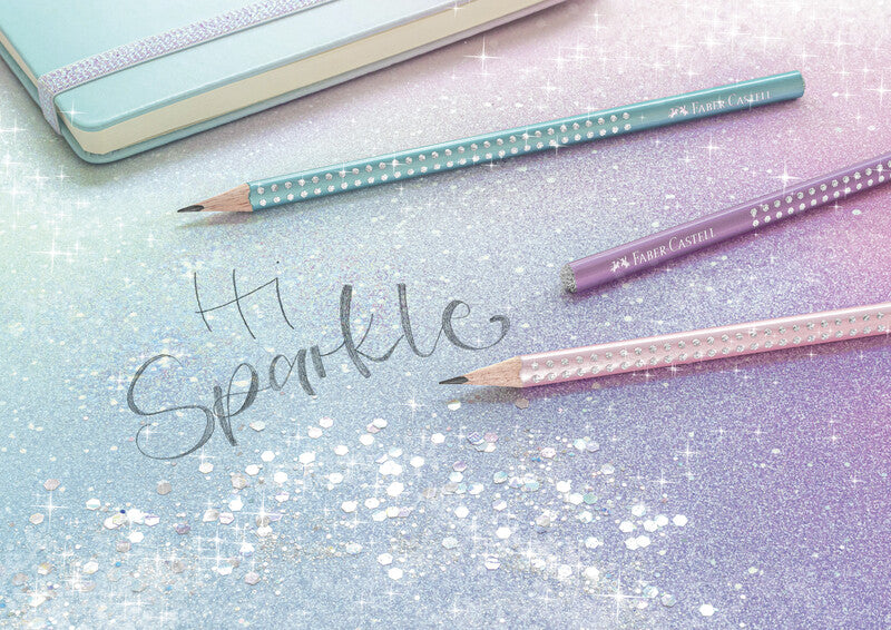 Faber-Castell Sparkle Ocean Metallic Bleistift B, dreikantig, mit rutschfester Griffzone