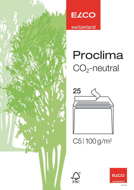 Elco Couvert C5, ohne Fenster, selbstklebend, weiss, 100 g/m², mit Innendruck – 25 Stk.