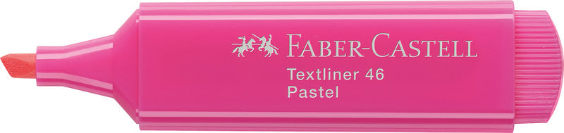 Faber-Castell 46 Textmarker Set 8 Farben Pastell – Keilspitze, 1–5 mm, nachfüllbar