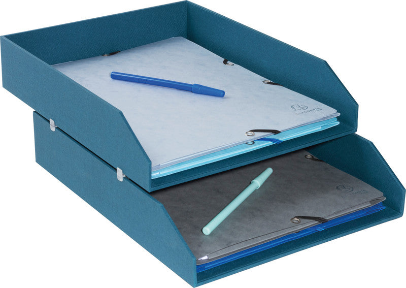Exacompta Office by Me – Briefkorb-Set für A4+, Recycling-Karton, Blaugrün