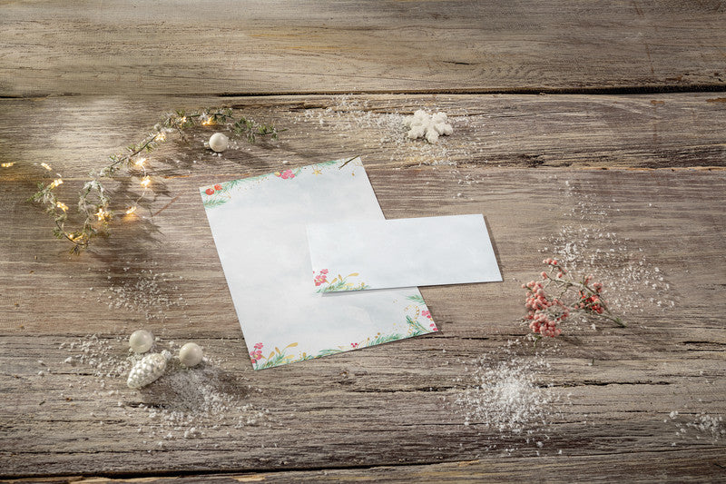 Sigel Weihnachts-Couvert C5/6, Weihnachtszauber Aquarell, mehrfarbig, Nassklebung, 90 g/m² – 25 Stk.