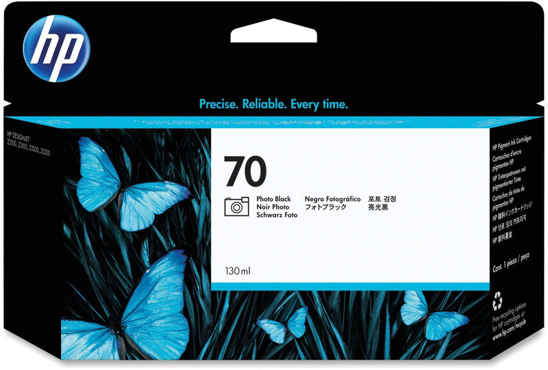 HP Tintenpatrone 70, schwarz, ca. 130 ml – für Tintenstrahldrucker/Multifunktionsgeräte