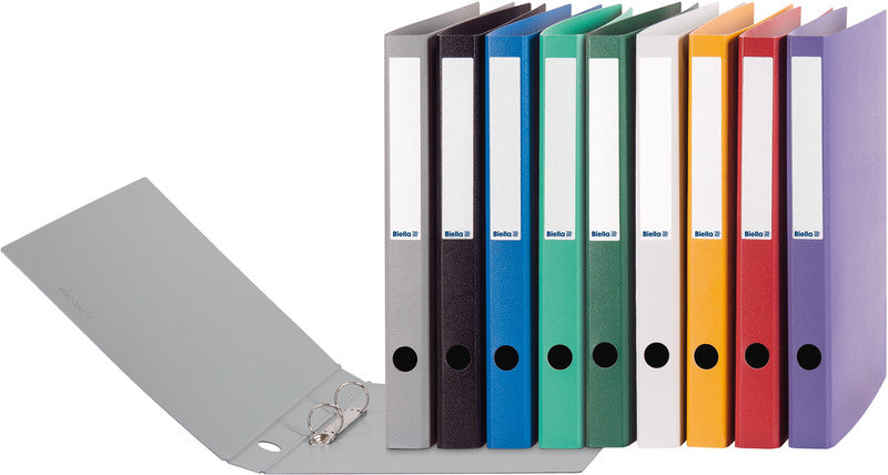 Biella Zeigebuch – A4 hoch – 2-Ring, Ø 25 mm, Rücken 31 mm – Gelb, Karton, mit Griffloch