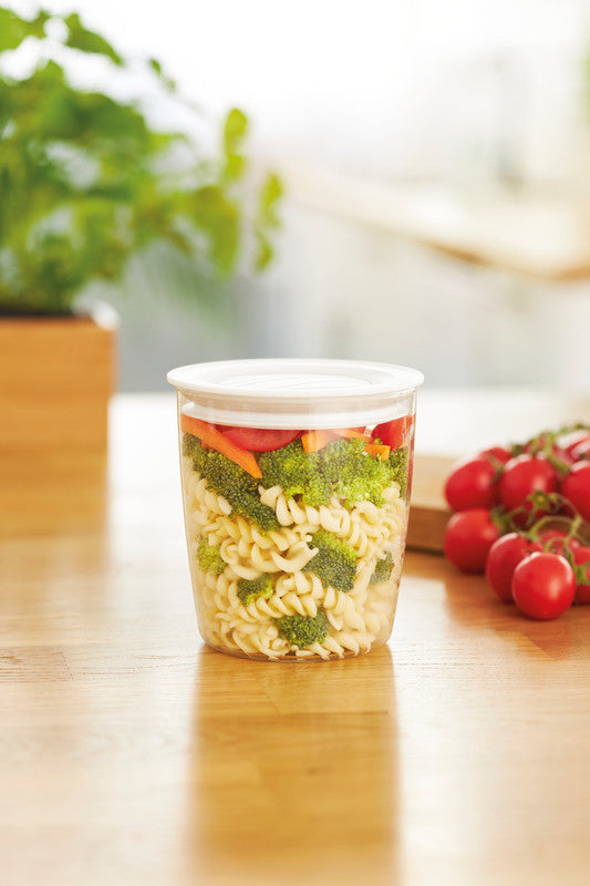 Rotho Glasbehälter Cristallo – 1,2 l – rund – Ø 11 × 19,3 cm – Borosilikatglas – transparent