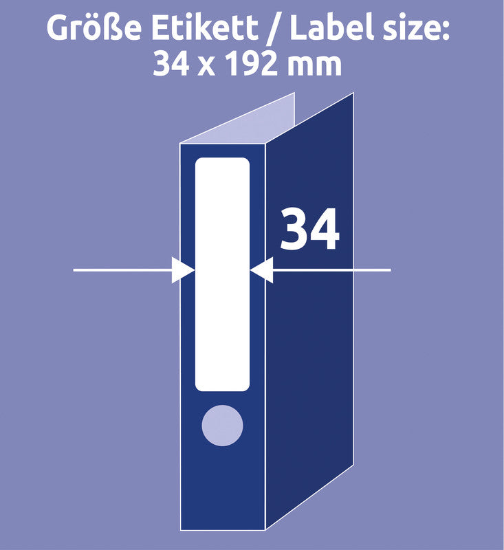 Avery Druckeretiketten, 32 mm × 192 mm, weiss, Papier, selbstklebend, 100 Blätter (800 Etiketten)