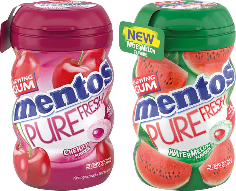 Mentos Kaugummi – Wassermelone, zuckerfrei, 90 g