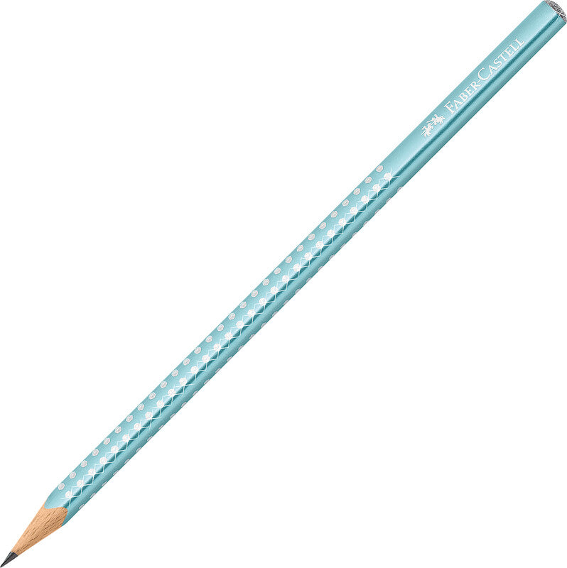 Faber-Castell Sparkle Ocean Metallic Bleistift B, dreikantig, mit rutschfester Griffzone