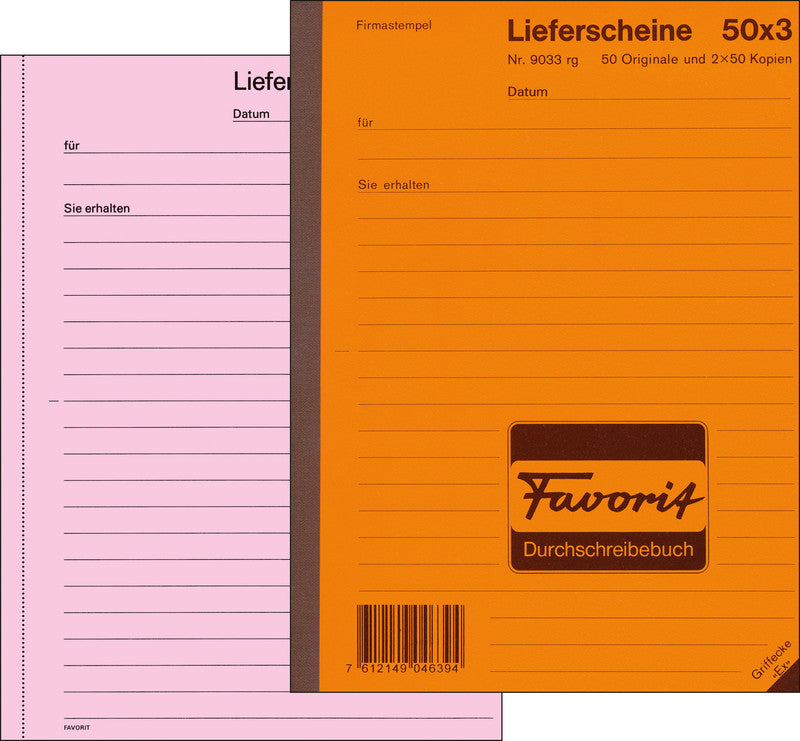 Favorit Formularblock – Deutsch/Französisch, 50 Blatt, A4, Kohlepapier