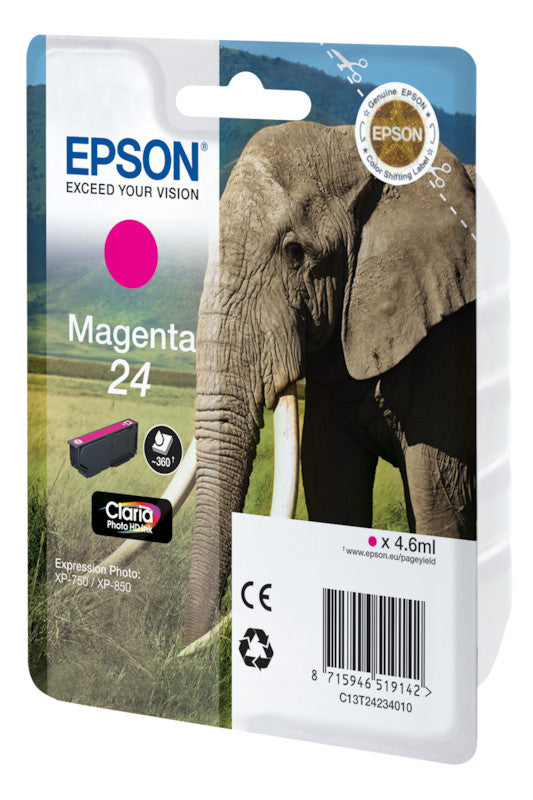 Epson Tintenpatrone 24, Magenta, 360 Seiten – für Inkjetdrucker