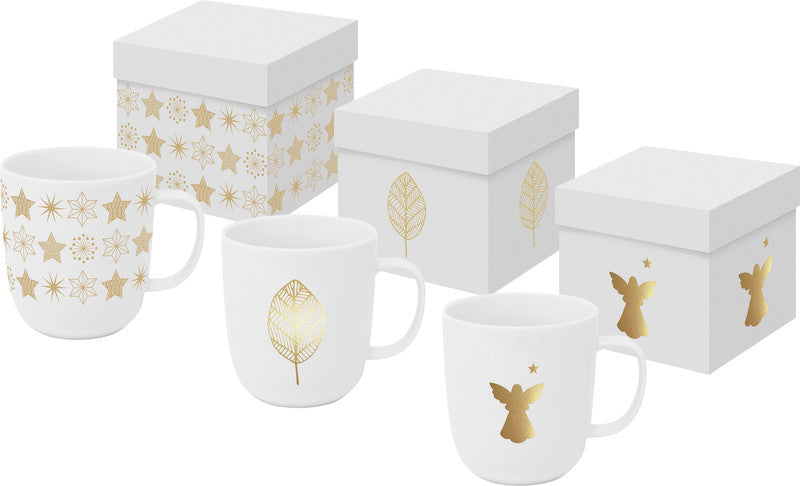 Ppd Trend Pure Weihnachten Gold Tasse – 0,40 l, Porzellan, Mehrfarbig