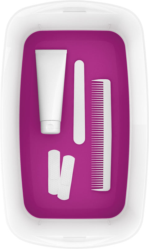 Leitz MyBox Aufbewahrungsbox – Kunststoff, weiss/violett, 31,8 × 12,8 × 19,1 cm