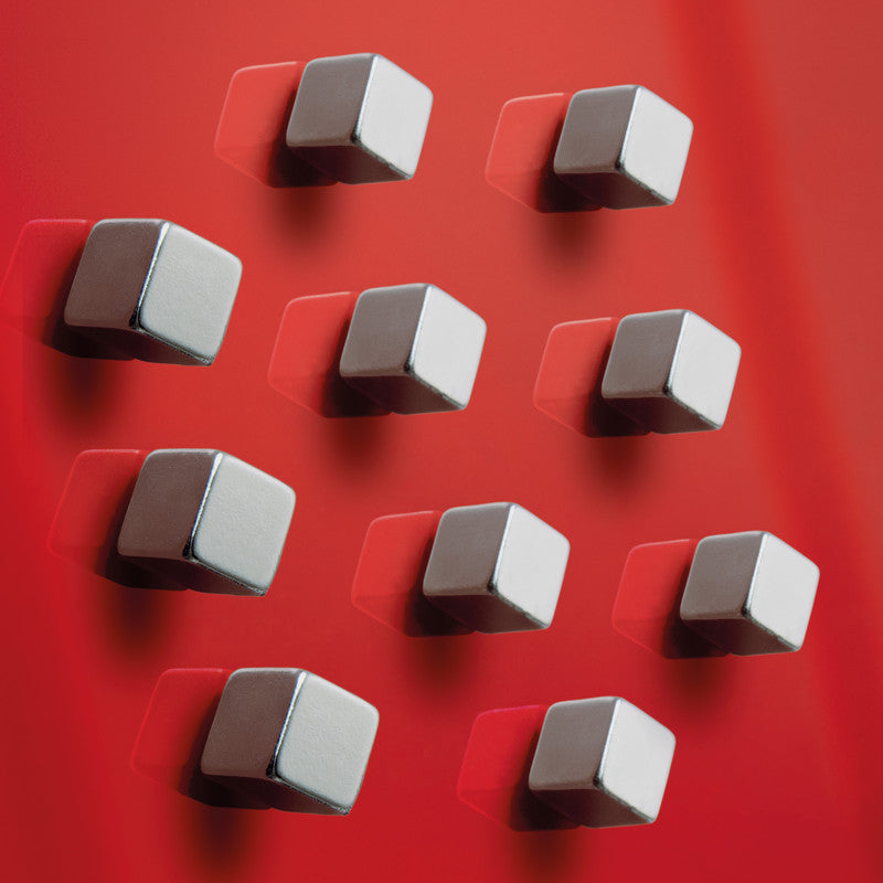 Sigel Magnetwürfel – silber – 10 × 10 × 10 mm, 6 Stück, Stahl