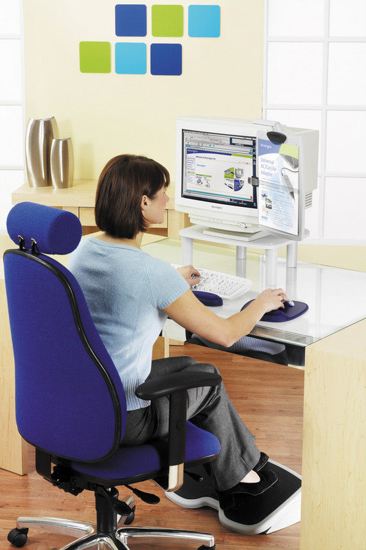 Kensington Fussstütze SmartFit SoleMate Plus – 45 × 35 × 9–12 cm, weiss/anthrazit
