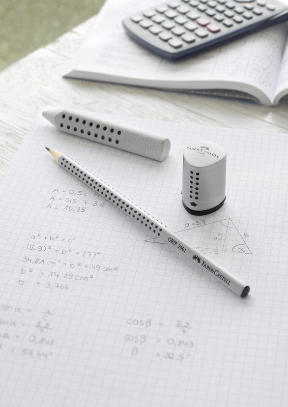 Faber-Castell Radierer Grip 2001 – für Blei- und Farbstifte – 90 × 14 × 14 mm – Kunststoff – grau