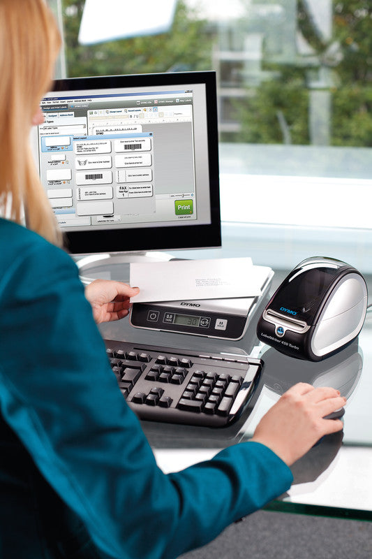 DYMO LabelWriter 450 Turbo – Etikettendrucker, Thermodirekt, USB, 600 dpi, für LabelWriter-Etiketten bis 60 mm