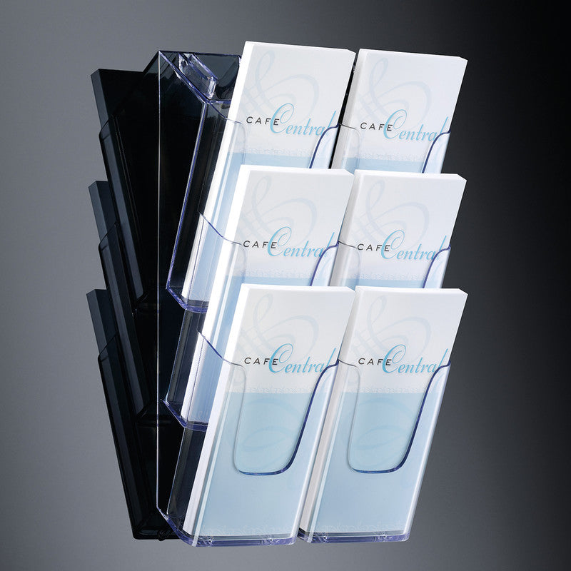 Sigel Wandprospekthalter – Wandmontage, Acryl, transparent, 120 × 375 mm – für A6-Formate