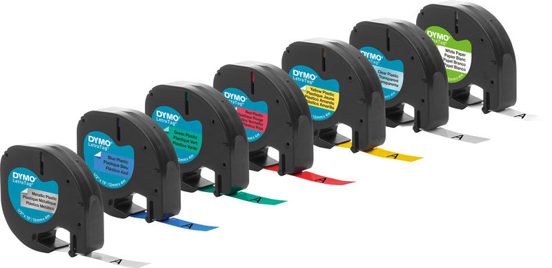 DYMO Schriftband – 12 mm × 4 m, gelb, schwarz
