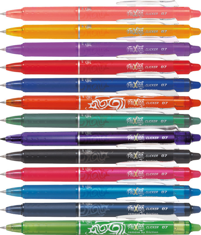 Pilot FriXion Ball Clicker – radierbarer Tintenroller, 0,7 mm, hellblau, für Linkshänder