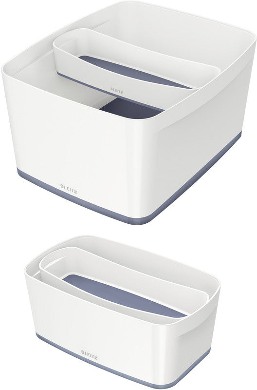 Leitz Aufbewahrungsschale MyBox – Kunststoff, weiss/grau, 30,7 × 5,5 × 10,5 cm