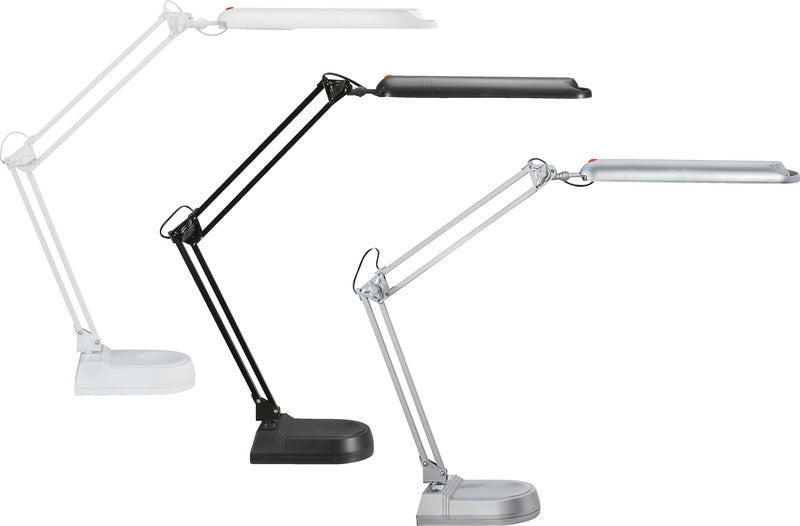 MAUL LED Tischleuchte Atlantic – dreh- & neigbar, Schalter am Kopf – 5’800 K – 400 lm 9 W – weiss Kunststoff