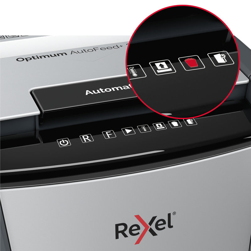 Rexel Aktenvernichter mit Autofeed 130 Blatt, DIN P-4, Partikelschnitt 4 × 28 mm, 44 l