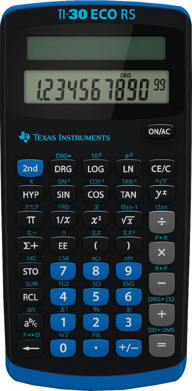 Texas Instruments Taschenrechner TI-30 ECO RS – 10+2-stellig, LCD, Prozent, Solar, Schwarz