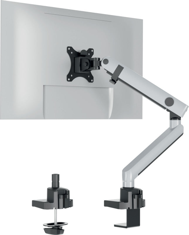 Durable Select Plus – Monitorarm, bis 32", VESA 75 × 75/100 × 100 mm, höhenverstellbar 20–130 mm, silber