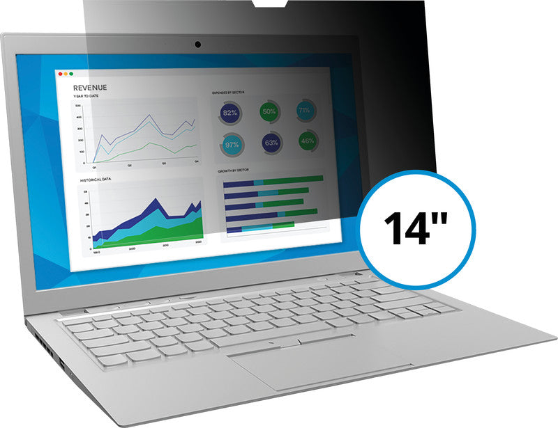 3M Displayschutz für Notebooks bis 14" – Schwarz