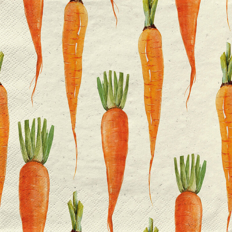 Fasana Servietten Fancy Carrots – 24 × 24 cm – 3-lagig, Tissue – 20 Stk., FSC