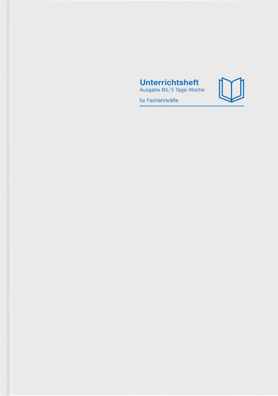 Verlag für unterrichtsm. Unterrichtsheft, A4, Buchbindung, Hardcover, 128 Seiten, perforiert – grau