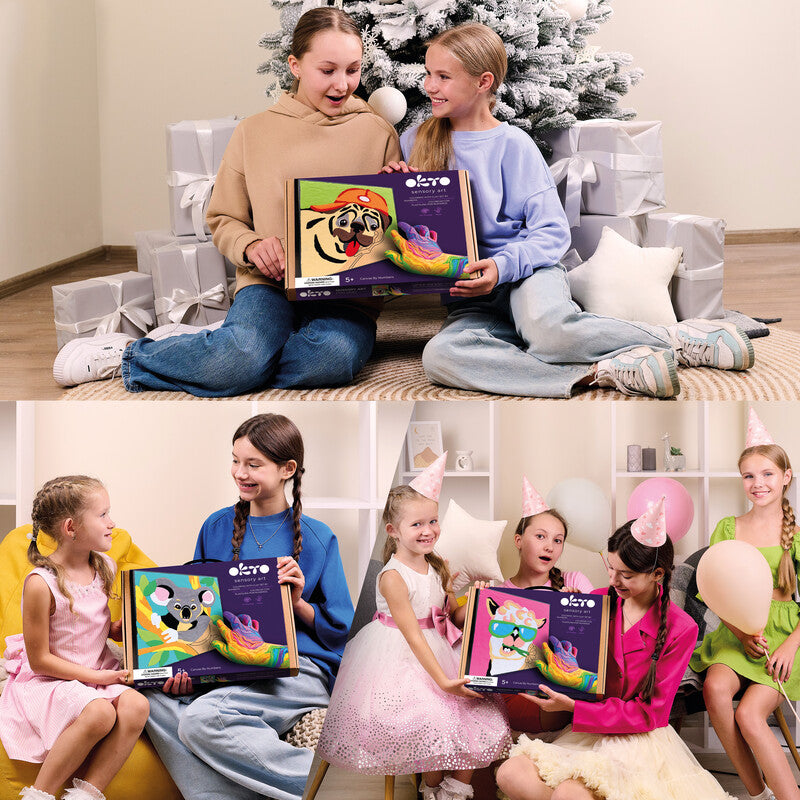 Okto Sensory Art – Modelliermasse-Set Malen nach Zahlen Lama – ab 5 Jahren – 14 Modelliermassen
