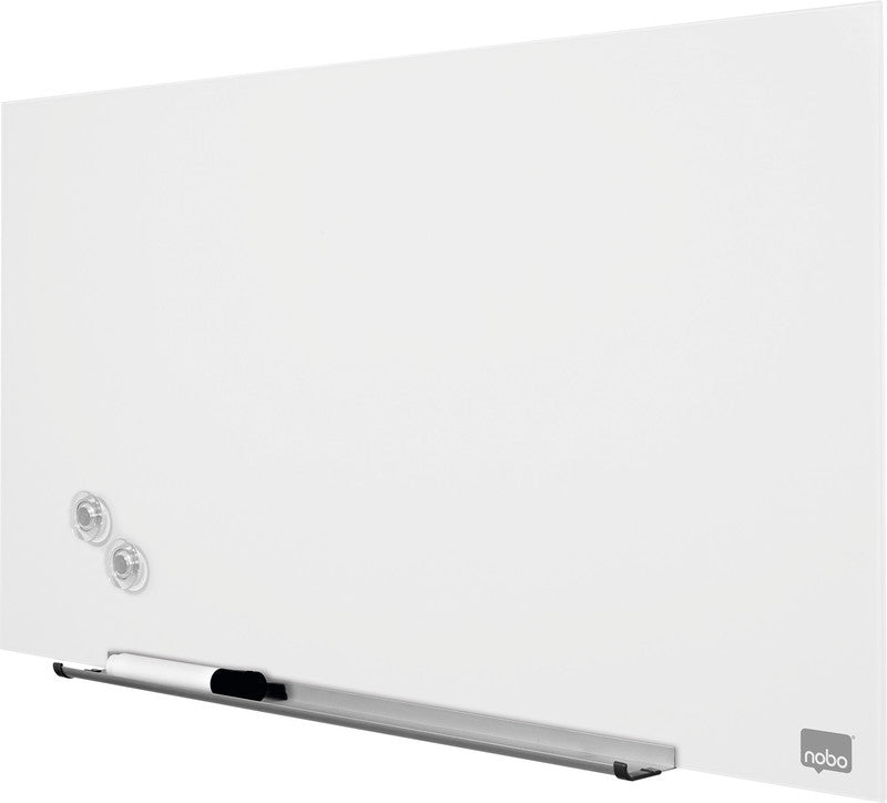 Nobo Whiteboard – 126 × 71 cm, Glas, magnetisch, Wandmontage, inkl. Stift, Magnete, Montagesatz