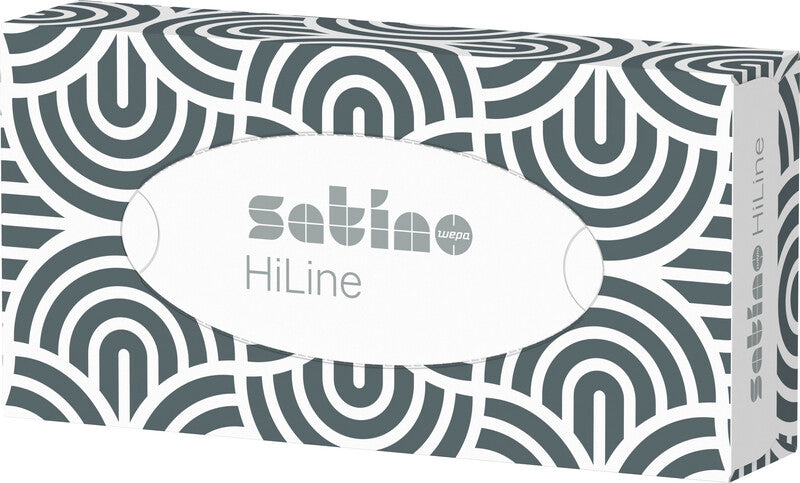 Satino hiline Kosmetiktücher Box – 2-lagig, Zellstoff, hochweiss, 210 × 205 mm – 100 Tücher