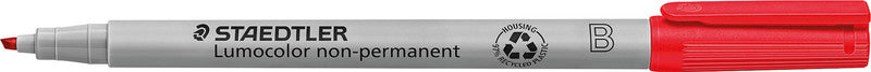 Staedtler Non-Permanent-Marker Lumocolor – breite Keilspitze 1-2,5 mm – rot – nachfüllbar